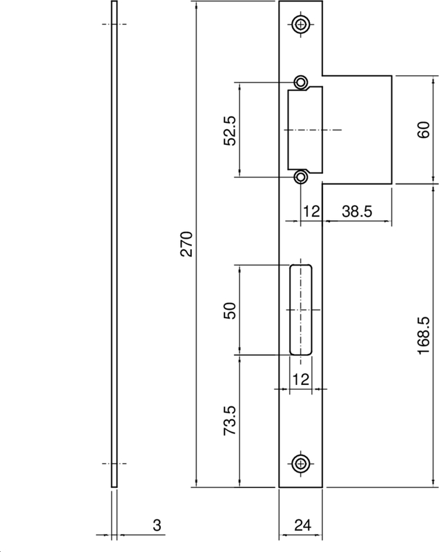 Türdrücker?, Metallplatte?, Schlosskasten?, Flachriegel?, Abmessungen 270