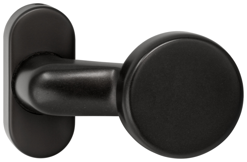 Türknopf, Haustürknopf, Rundknopf, schwarz, Metall