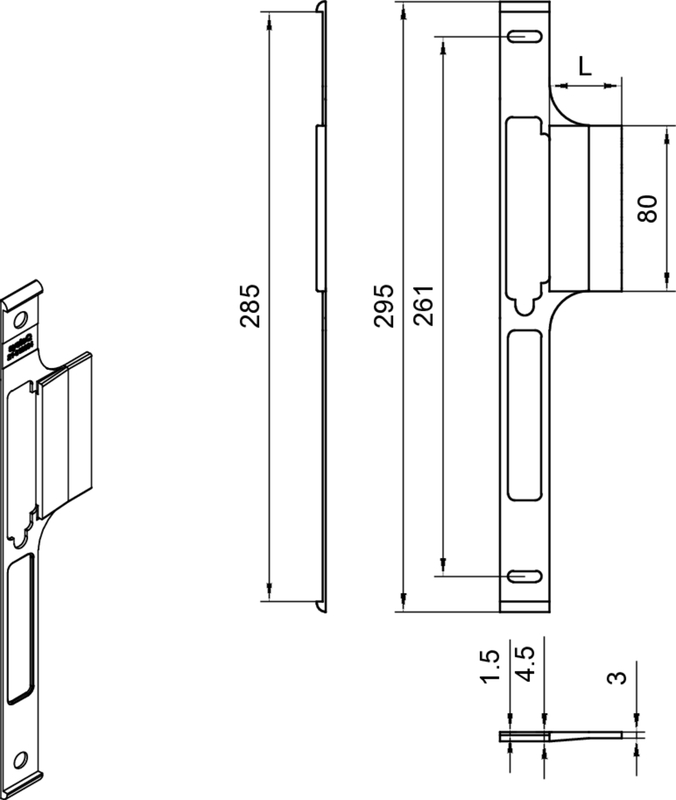 ISO-Platte Universal SB  Lappen 19-35mm F3x24x285mm DIN L Diagramm, Handlung, Diagramm, Handlung,