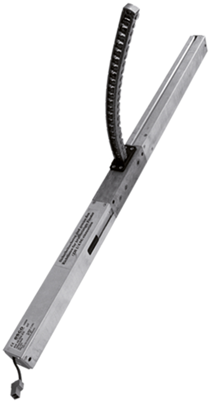 lineareinheit, elektrisch, metallstange, zahnstange, kabelstecker