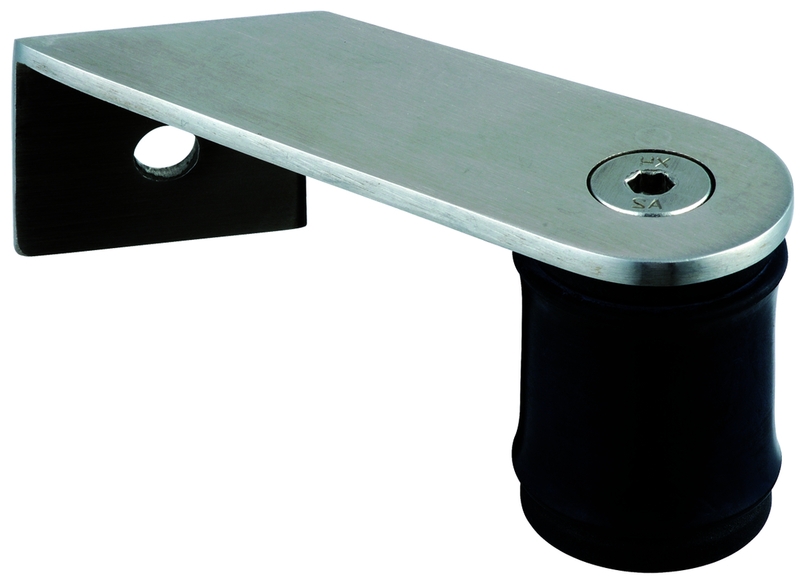 Türgriff, Hebel, Metall, Edelstahl, schwarze Basis