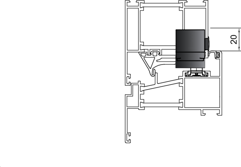 uPVC-Profil, Fensterprofil, Querschnitt, Dichtung, schwarzes Bauteil