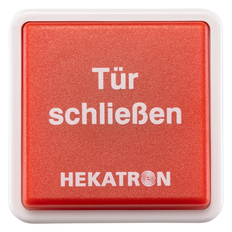 rotknopf, Not-Aus Knopf, rechteckiger Knopf, roter Farbring, HEKATRON