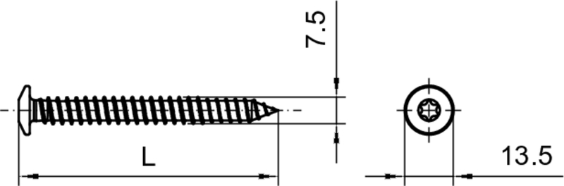 Schraube, Metall, Gewinde, Kopfform, Länge L