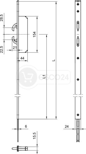 Stulpverlängerung WILKA 8600 U6x24x500 L/R