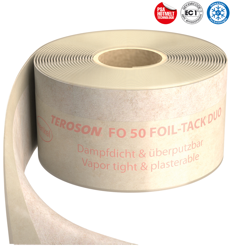 Folienklebeband, Dampfdicht, Überputzbar, Beige, Rolle