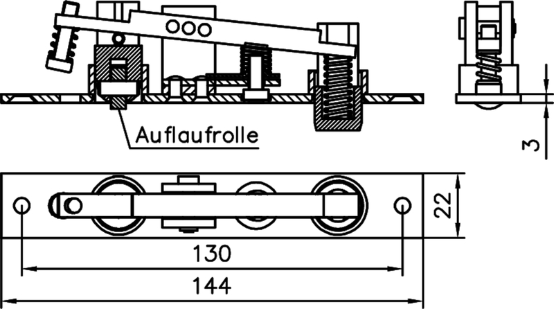 zubehör, Laufschiene, mechanische schiene, Schienenwagen, Auflaufrrolle