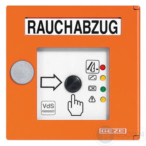 GEZE FT 4 A, RWA-Taster VdS Alu-Druckgussgehäuse, orange RAL2011