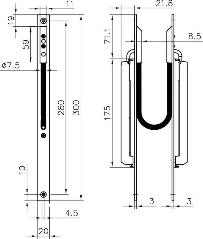 sliding, Schrank, Beschlag, Mechanismus, Abmessungen
