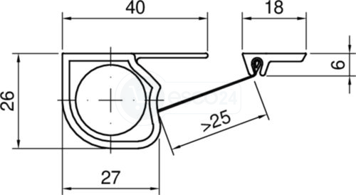 Athmer Fingerschutzrollo Nr. 26 w-proof l=1925mm, EV1