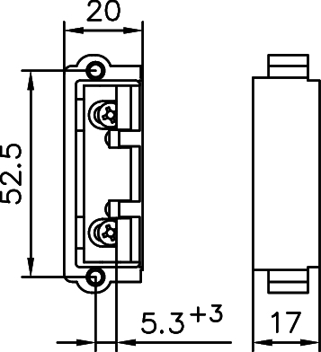 mechanischer Scharnier, verdecktes Scharnier, Scharnier für Schrank/Schublade, Metall-Scharnier, abmessungen 52,5x20x17