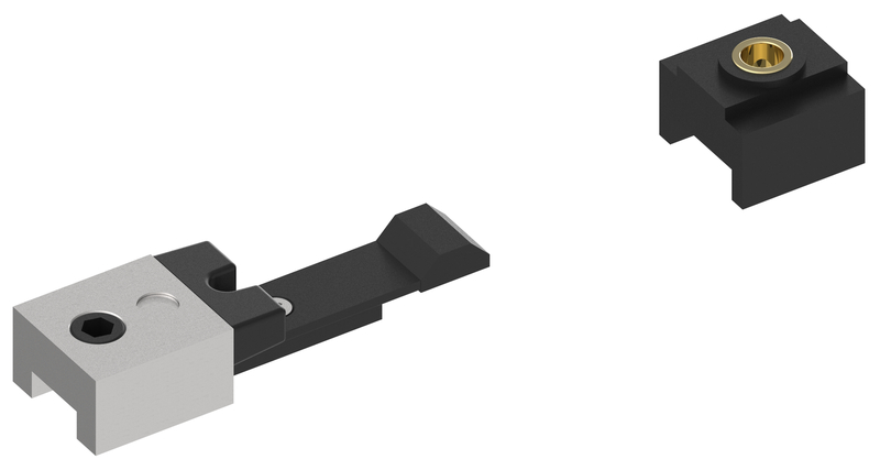 Metallblock, Klemme, Haltearm, bearbeitetes Teil, dunkelgrau, Daumen Schraube, Loch