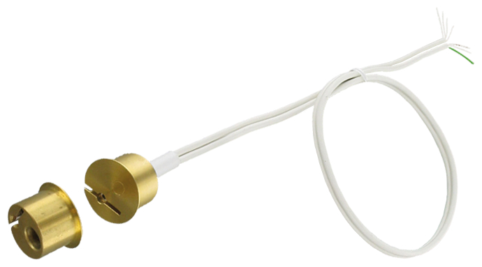 Sensor, Prüfsensor, golden, Zylinder, zwei Teile