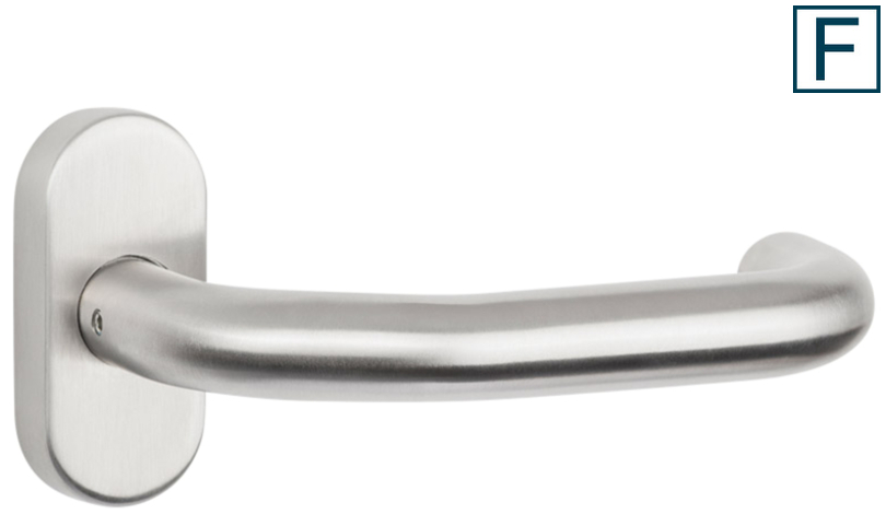 Türgriff, Türdrücker, Beschlag, Edelstahl, rundoval