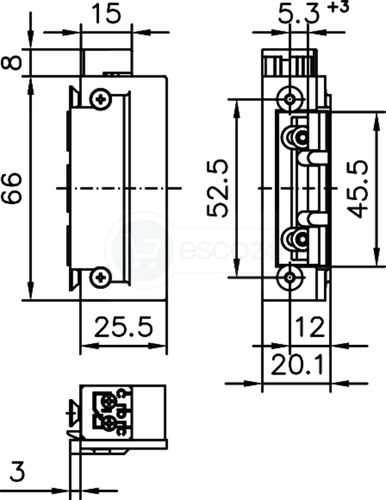 Türöffner-Austauschstück für FS-Türen Modell 1410-F2 ProFix 2, DIN L+R