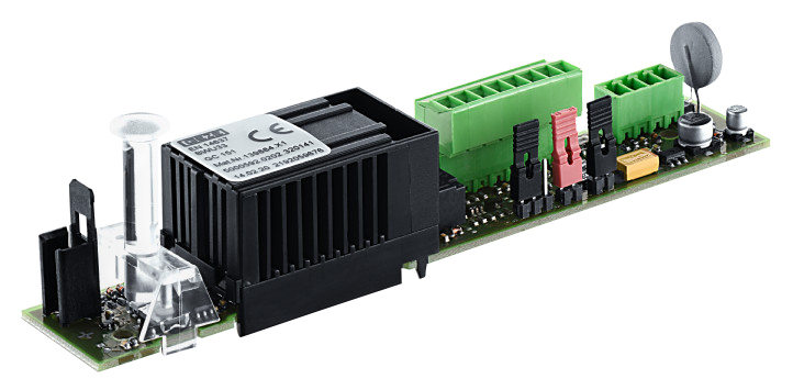 Industriesteuerung, Relaisplatine, DIN-Schienen-Modul, grüne Anschlussklemmen, PCB-Modul