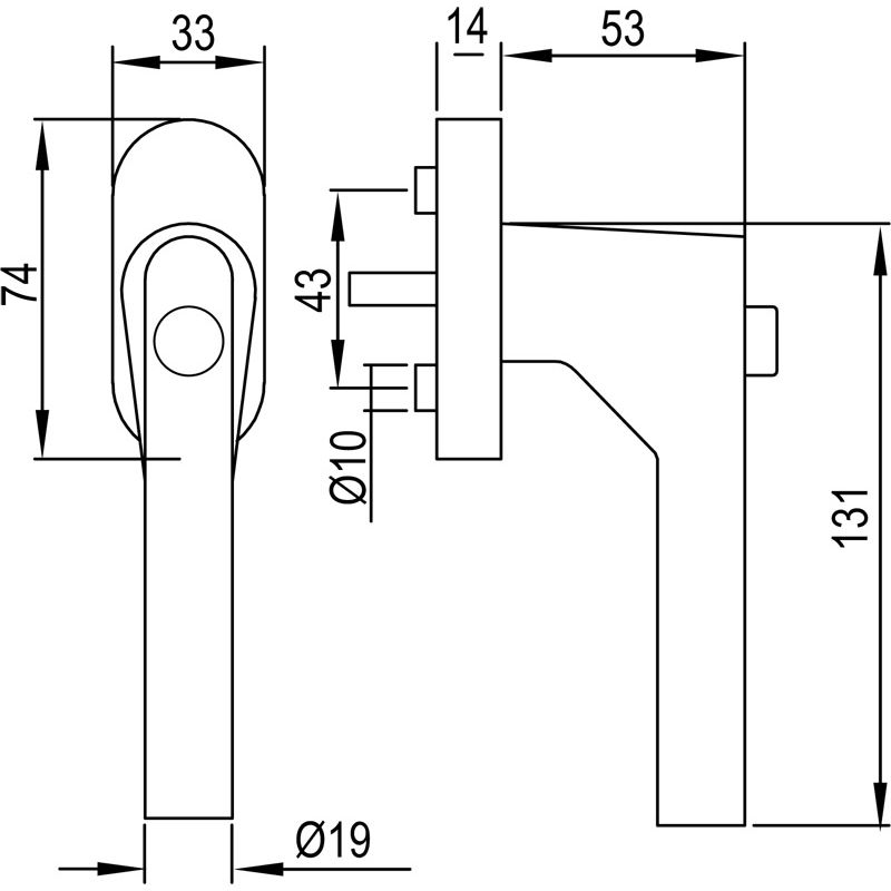 Führung, Schiebescheibe, Klemmmechanismus, Rollenarm, Metallgehäuse
