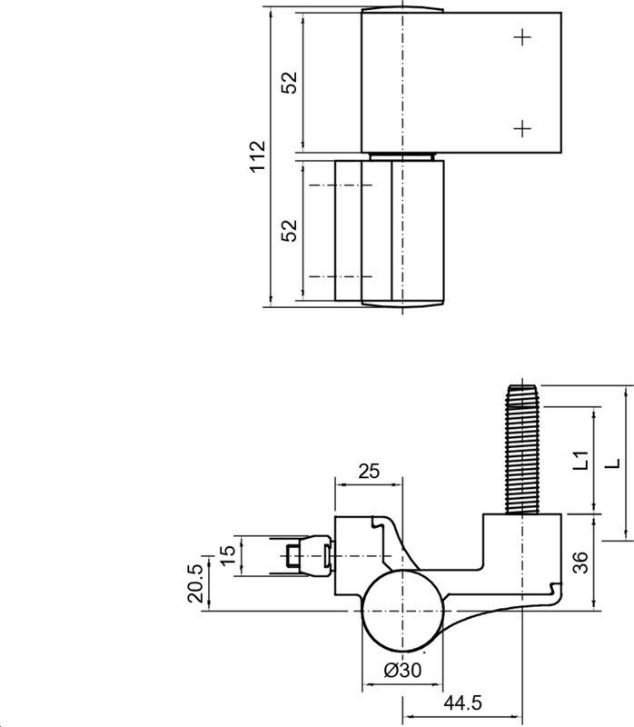 Toleranzschraube, Technische Zeichnung, Klemmhalter, Ø30mm, Schwerpunkt-Set