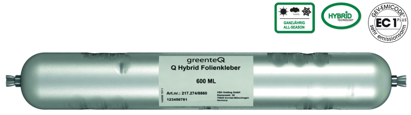 foil adhesive, 600 ml, golden tube, hybrid adhesive, peel-off label