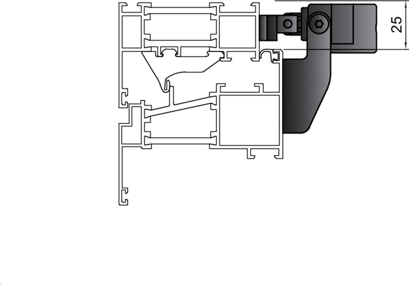 Aluminiumprofil, Fensterbeschläge, Rahmenprofil, Kunststoffprofil, Technisches Diagramm