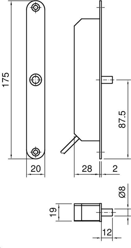 catchplate, metallblech, montagehalter, lochabstand, abmessungen 175x20