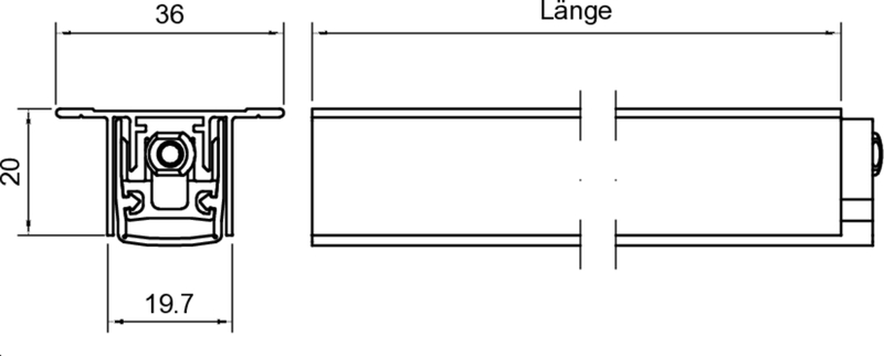 Schublade, Klemmhalter, Profil, Lüsterne, Führung