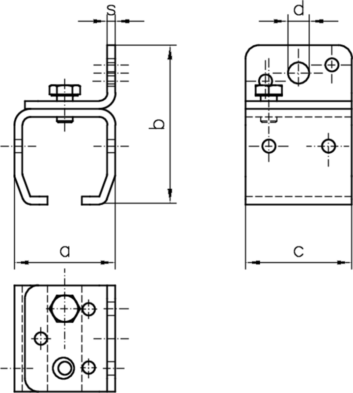 klemme, halter, befestigung, schraube, abmessungen