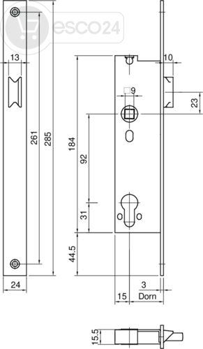 Fallenschloss systeQ-S 138F D35 F3x24x285,L/R