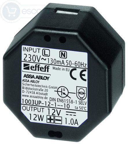 Netzteil 12 V DC (geregelt), UP max. 1 A, 54,5 x 32 x 50,8 mm