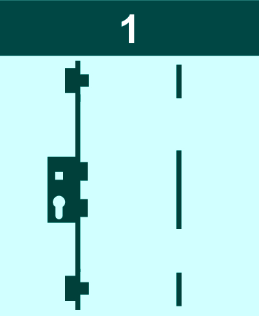 Schlosssystem KFV AS 2600,1 1flg. einwärts, Standard