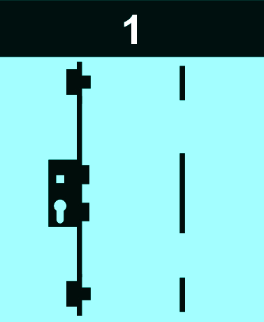 Schlosssystem KFV AS 2600,1 1flg. einwärts, Standard