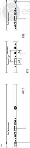 Schließleiste systeQ-M hoT U5x24x1970, R