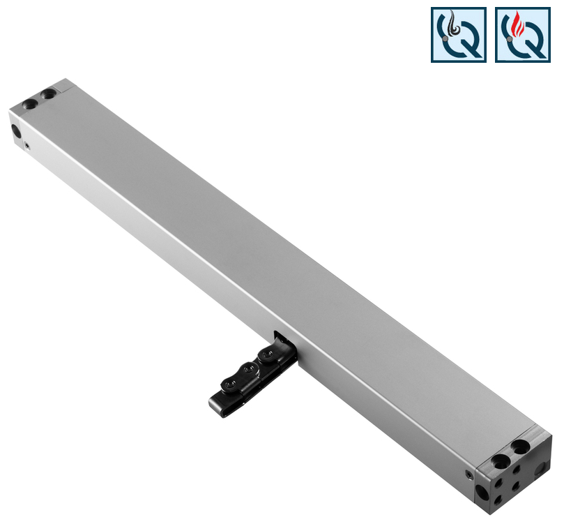 linearer Aktuator, Metallgehäuse, Gleitführung, Elektromotor, rechteckiger Block
