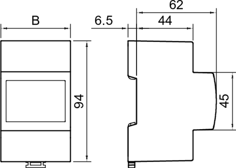 Aufrechte Schrank, geschlossene Einheit, Maße 62, rechteckige Form, Vorderansicht