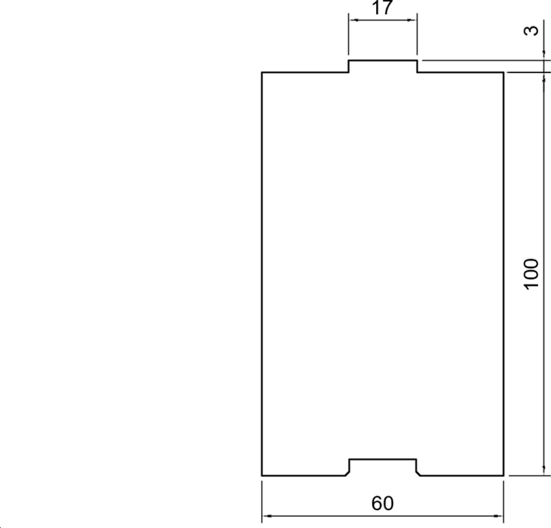 rechteck, schematisch, abmessung, technische zeichnung, bauteil