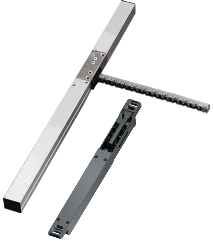 linearer Schlitten, Schienenführung, Schubladenführung, Metallführung, ausziehbare Schiene