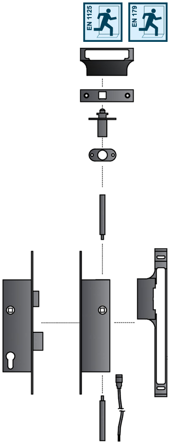 Türschloss, Sicherheitszylinder, Schließmechanismus, Sperrriegel, Schließblech
