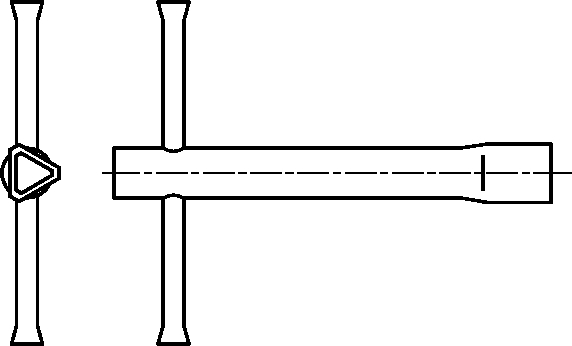 DREIKANT - STECKSCHLÜSSEL M10 140 X 18 Kreuz, Symbol,
