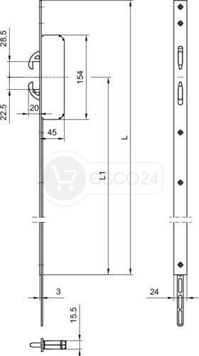 Stulpverlängerung WILKA 8700 F3x24x800 L/R