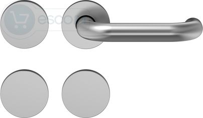 ECO Türdrückergarnitur SF + Blind D-110 m. Rundrosette blind, F1 (Alu silber)