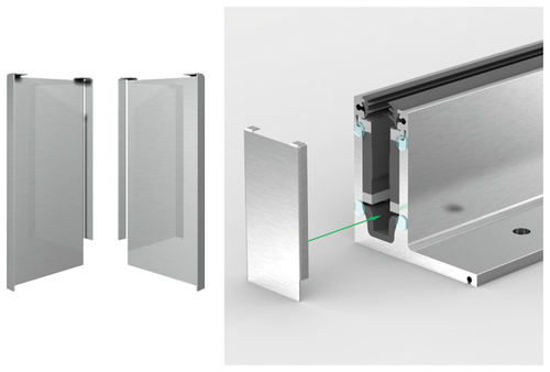 Endkappe CP-1400, links f.Glas 17,52 mm, Edelstahl, geschliffen