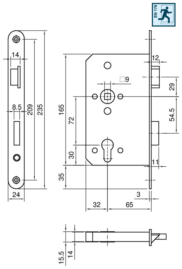 Schnittblech, Türschloss, Mechanische Zeichnung, Bauplan, Schlossbolzen