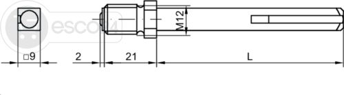 FSB Wechselstift 05 0117 VK=9, l=117mm, Gewinde M12