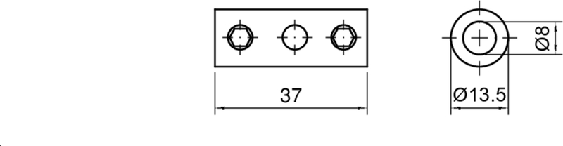elektrischer stecker, klemmenblock, drei pins, durchsteckbar?, bauteil