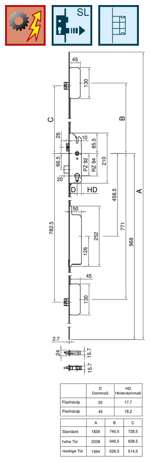 mechanical door hardware, lockset, door hinge, installationszeichnung, Abmessungen