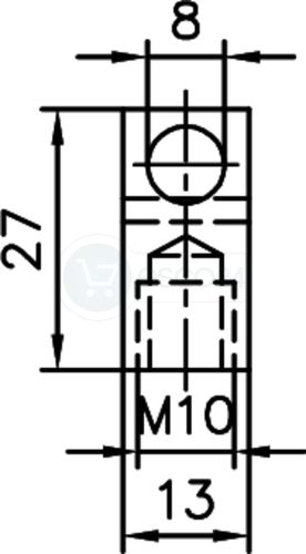 Stangenanschluss M10 für Bolzen 8mm