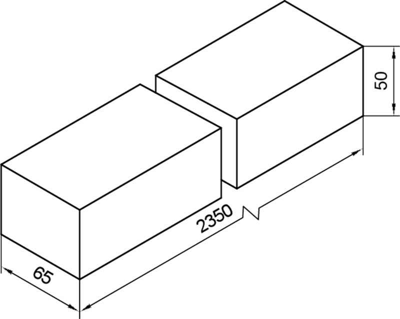 rechteckiger block, Baustein, Abmessungen, Kunststoffblock, 2er Set