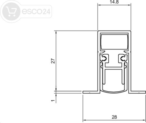 Schall-Ex DUO L-15/28 OS f GF DIN 18095 Länge 833 mm