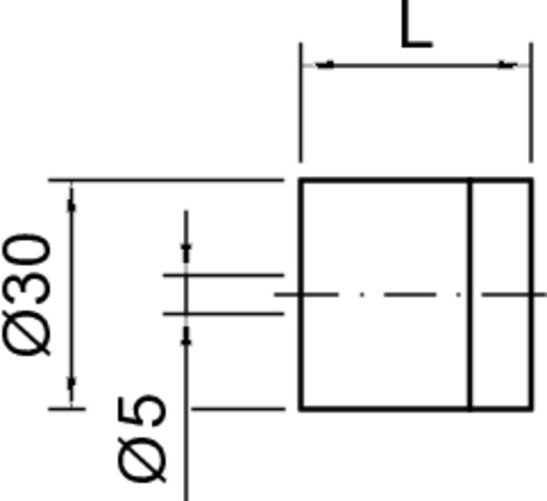 Zylinder, Technische Zeichnung, Abmessungen, Bearbeitung, Bohrung Ø30