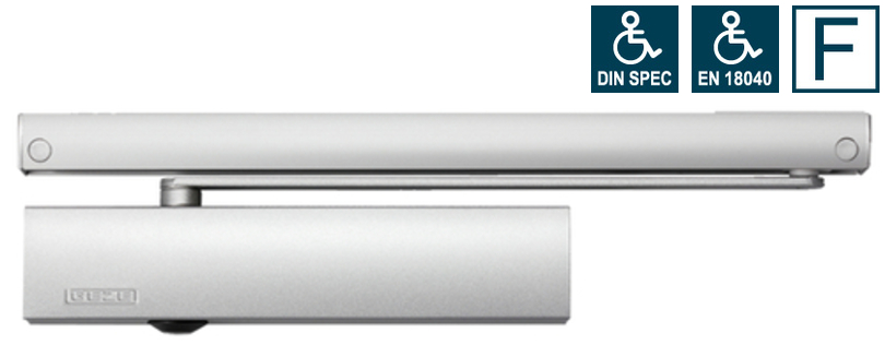 GEZE TS 5000 L ECline Set mit ECline Gleitschiene EN3-5 silberfarbig (Normalmontage BG)